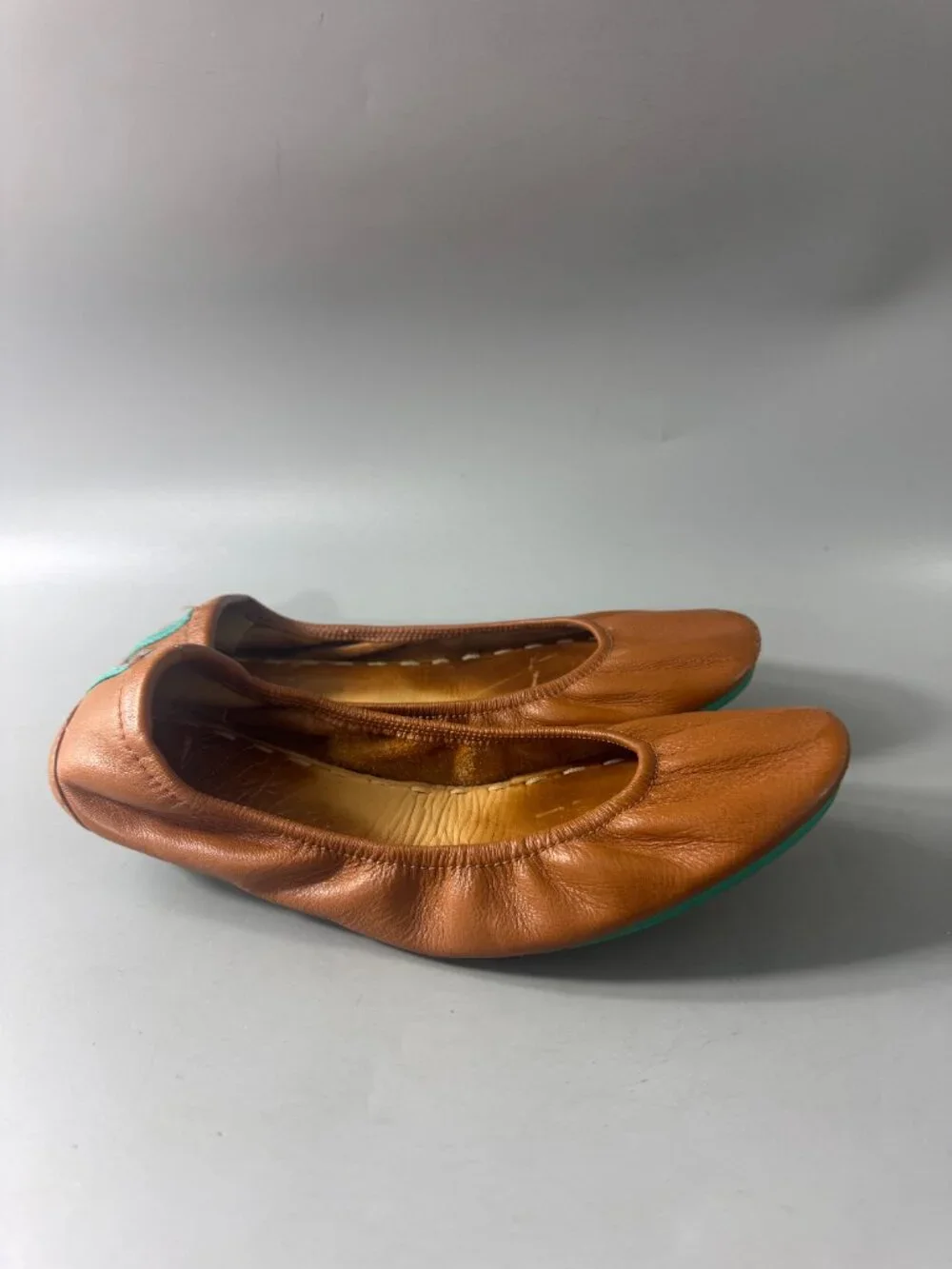 TIEKS THE BALLET FLAT IN CHESTNUT, SIZE 8